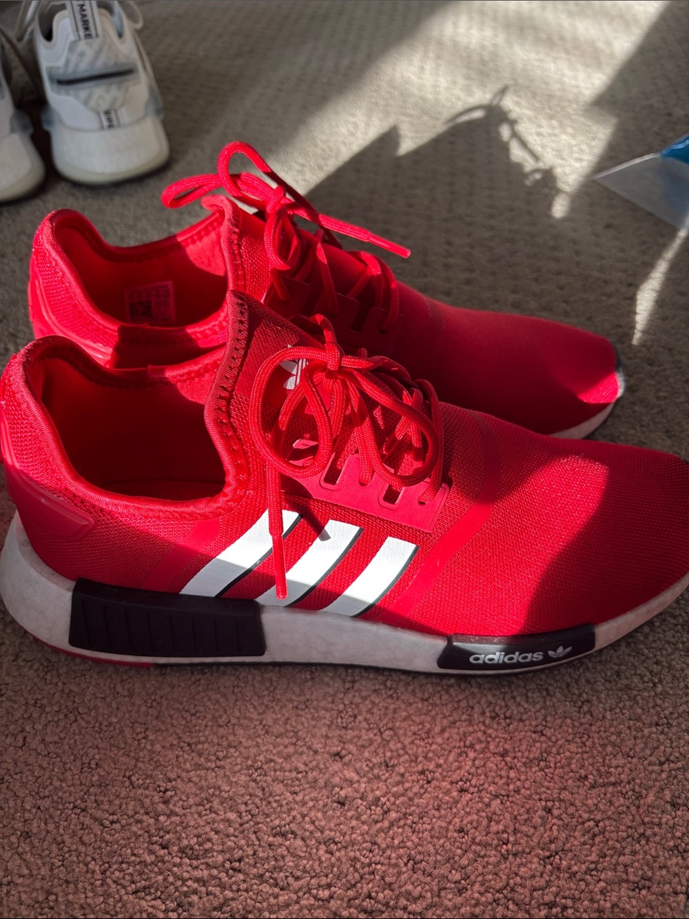 adidas NMD Red Sneakers with White Stripes R1